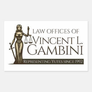 Sticker Rectangulaire Bureau de droit de Vincent L Gambini