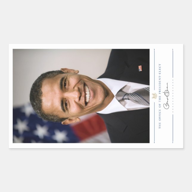 Sticker Rectangulaire Bureau du président élu Barack Obama (Devant)