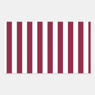 Sticker Rectangulaire Burgundy et blanc rayures de bonbons