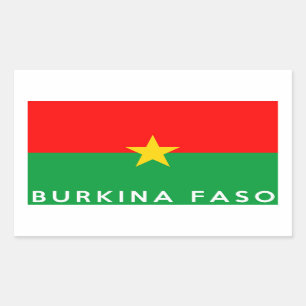 Sticker Rectangulaire burkina faso nom du texte du drapeau du pays