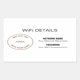 Sticker Rectangulaire Business Logo Wifi Détails Bureau Événement Visite