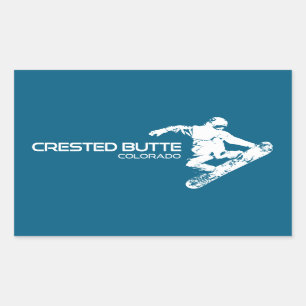 Sticker Rectangulaire Butte à crête Colorado Snowboarder