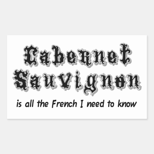 Sticker Rectangulaire Cabernet Sauvignon (Devant)