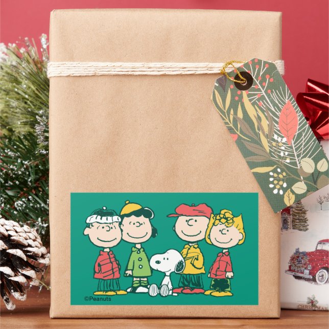 Sticker Rectangulaire cacahuètes | Arbre de Noël de menthe poivrée (vacances)