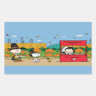 Sticker Rectangulaire cacahuètes Charlie Brown Thanksgiving