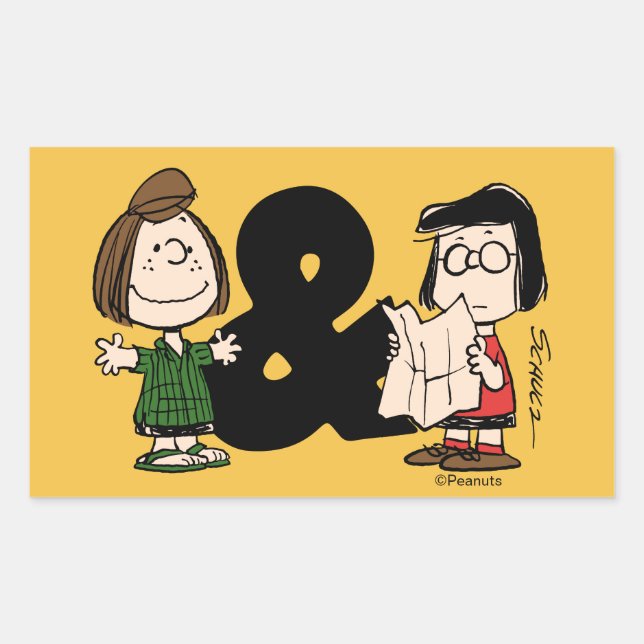 Sticker Rectangulaire cacahuètes | Pepperment Patty & Marcie (Devant)