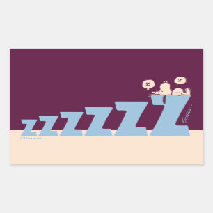 Sticker Rectangulaire cacahuètes Snoopy & Woodstock Nap