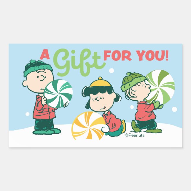 Sticker Rectangulaire cacahuètes | Un cadeau pour vous (Devant)