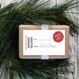 Sticker Rectangulaire Cadeau officiel du Père Noël présent du pôle Nord