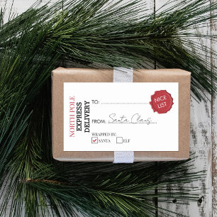 Sticker Rectangulaire Cadeau officiel du Père Noël présent du pôle Nord