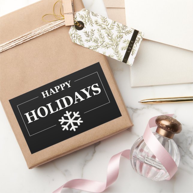 Sticker Rectangulaire Cadeau personnalisé de Noël Joyeuses Fêtes  (Cadeaux)