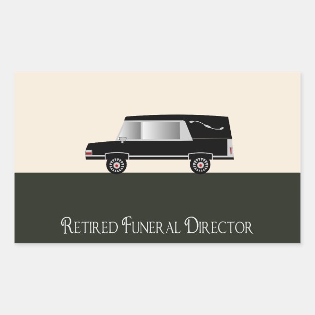 Sticker Rectangulaire Cadeaux du directeur funéraire à la retraite (Devant)