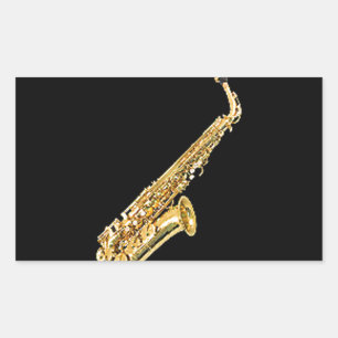 Sticker Rectangulaire Cadeaux et produits de design "saxophone"