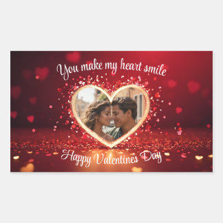 Sticker Rectangulaire Cadre photo coeur personnalisé