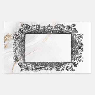 Sticker Rectangulaire Cadre victorien antique