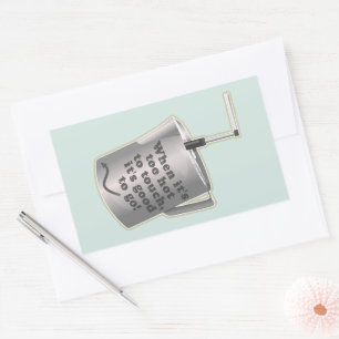 Sticker Rectangulaire Café Barista cuillère à chauffer le lait