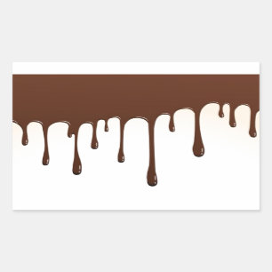 STICKER RECTANGULAIRE CAFÉ CHOCOLAT DRIPS YUMMY MOTS DÉLICIEUX GRAPHIQ