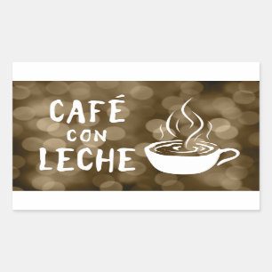 Sticker Rectangulaire café con leche bokeh