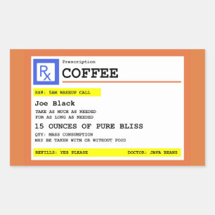 Sticker Rectangulaire Café d'ordonnance Rectanglular Personnalisé