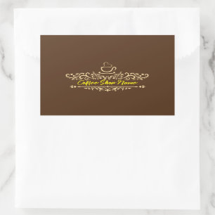 Sticker Rectangulaire Café maison moderne accueil personnalisé Journal d