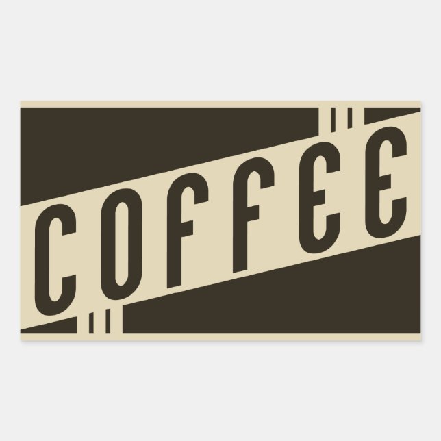 Sticker Rectangulaire café rétro (Devant)
