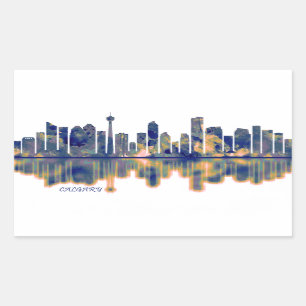 Sticker Rectangulaire Calgary Skyline