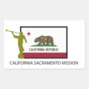 STICKER RECTANGULAIRE CALIFORNIE SACRAMENTO MISSION LDS CTR