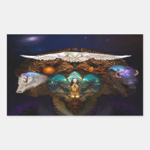 Sticker Rectangulaire Calling the Spirit Animals