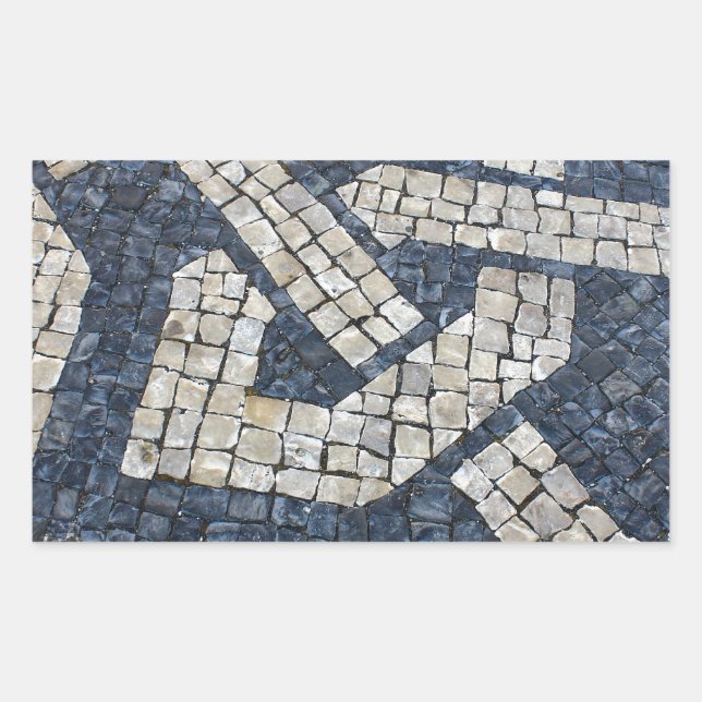 Sticker Rectangulaire Calquée Portugaise, Portuguese Pavement (Devant)