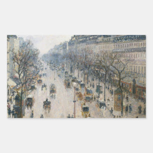 Sticker Rectangulaire Camille Pissarro - Boulevard Montmartre