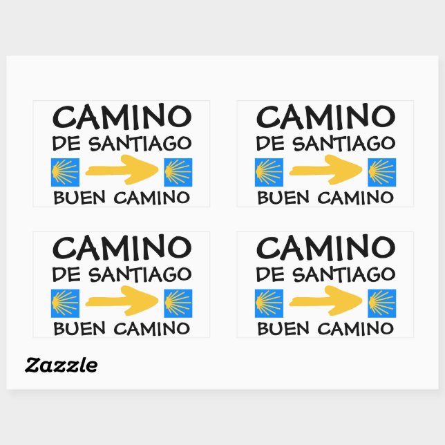 Sticker Rectangulaire Camino de Santiago (Feuille)