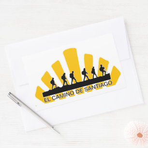 Sticker Rectangulaire Camino de Santiago Le chemin de saint Jacques 0036