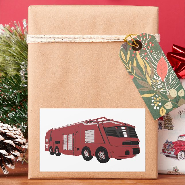 Sticker Rectangulaire Camion-feu futuriste (Créateur téléchargé)