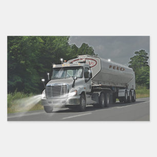 Sticker Rectangulaire Camion gris de réservoir d'alimentation de bétail