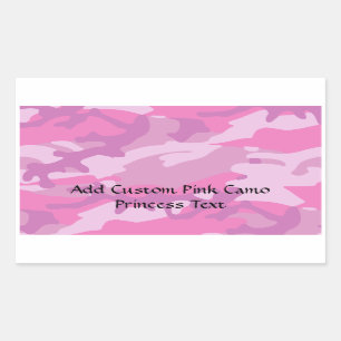 Sticker Rectangulaire Camoflauge rose