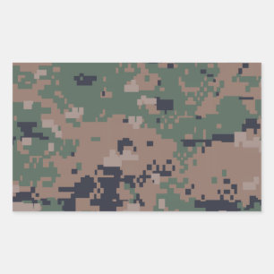 Sticker Rectangulaire Camouflage numérique en bois