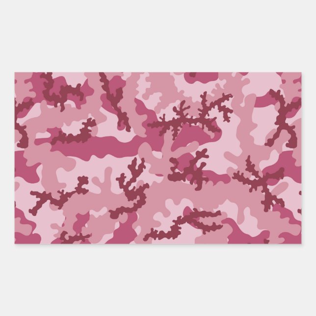 Sticker Rectangulaire Camouflage rose (Devant)