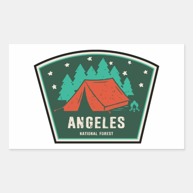Sticker Rectangulaire Camping forestier national de Angeles (Devant)