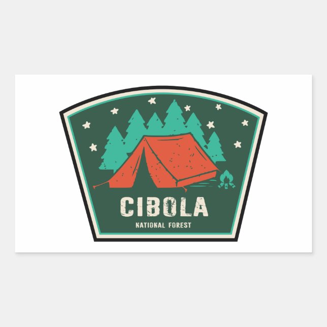 Sticker Rectangulaire Camping forestier national de Cibola (Devant)