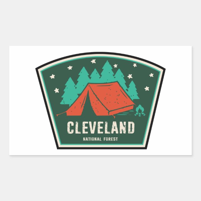 Sticker Rectangulaire Camping forestier national de Cleveland (Devant)