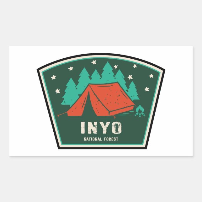 Sticker Rectangulaire Camping forestier national d'Inyo (Devant)