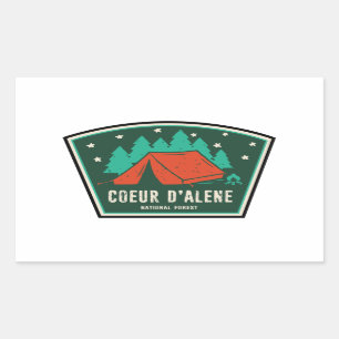 Sticker Rectangulaire Camping forestier national du Coeur D'Alene
