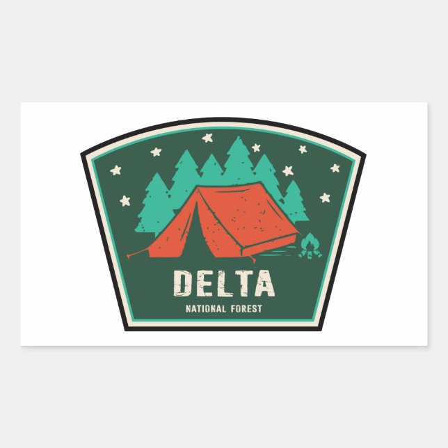 Sticker Rectangulaire Camping forestier national du Delta (Devant)
