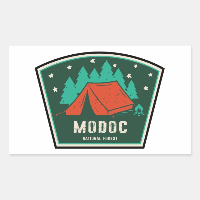 Sticker Rectangulaire Camping forestier national Modoc (Devant)