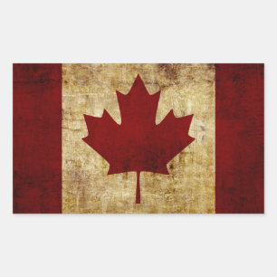 Sticker Rectangulaire Canada / drapeau grunge