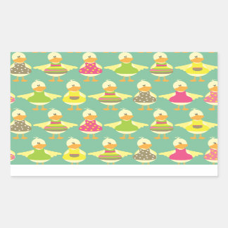 Sticker Rectangulaire canards mignons d'été
