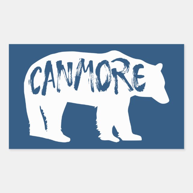 Sticker Rectangulaire Canmore Alberta Bear (Devant)