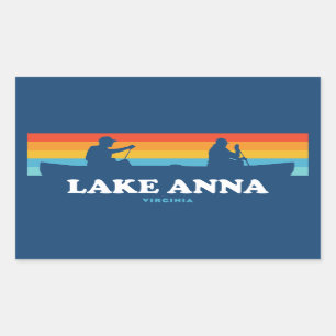 Sticker Rectangulaire Canoë du lac Anna Virginia
