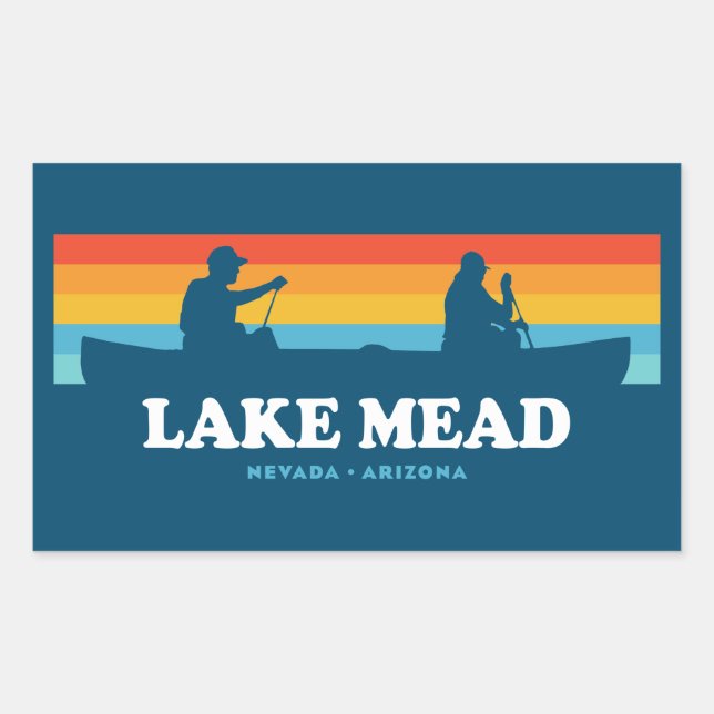 Sticker Rectangulaire Canoë du lac Mead Nevada Arizona (Devant)