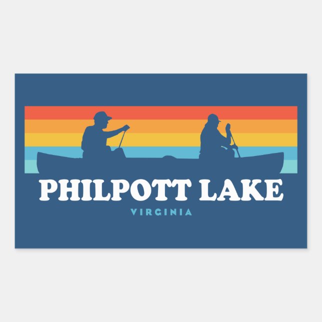 Sticker Rectangulaire Canot de Virginie de Philpott Lake (Devant)